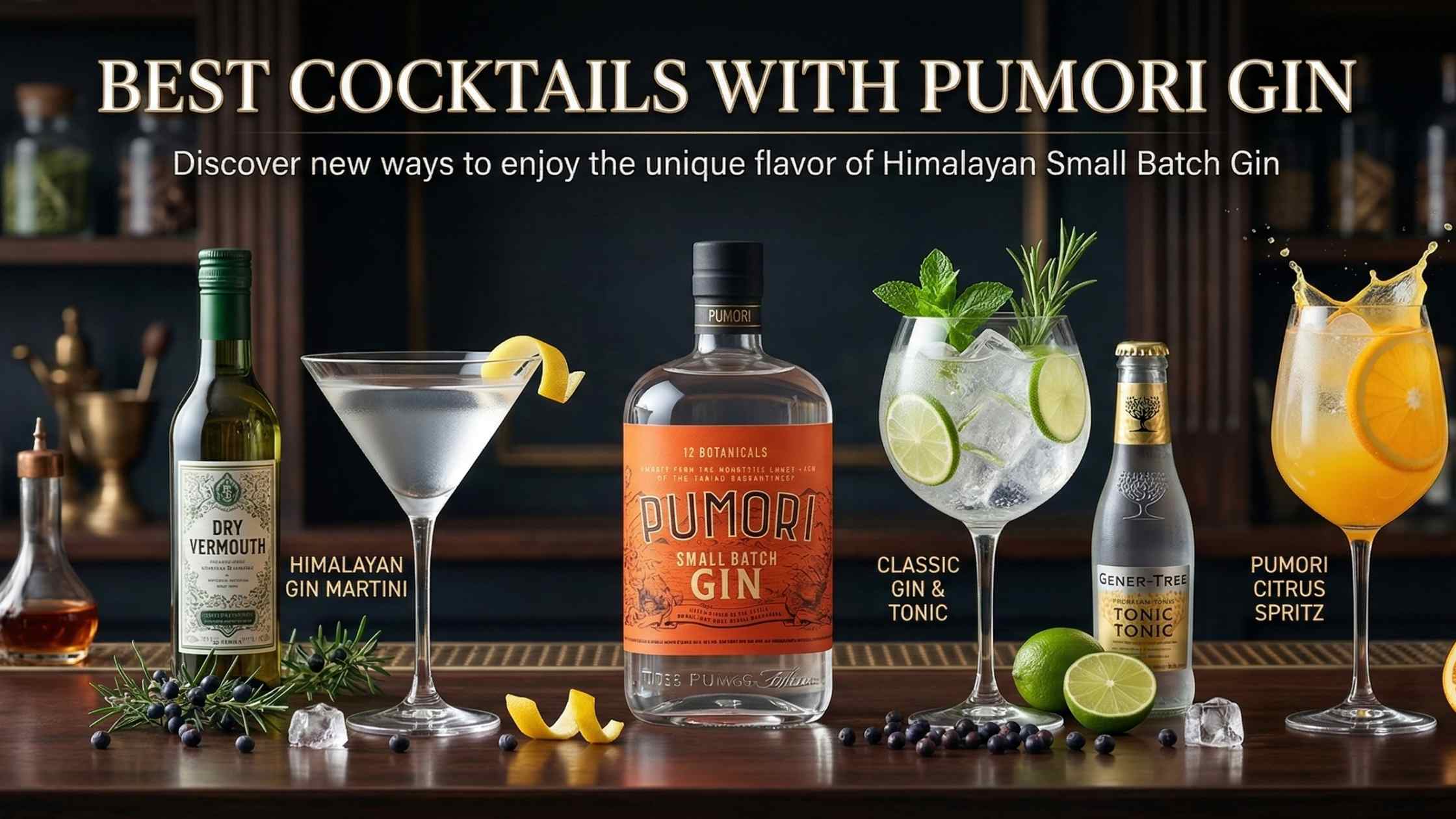 cocktails using pumori gin
